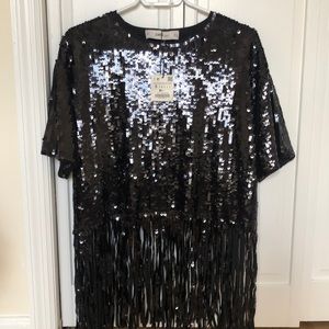 Zara black sequin top